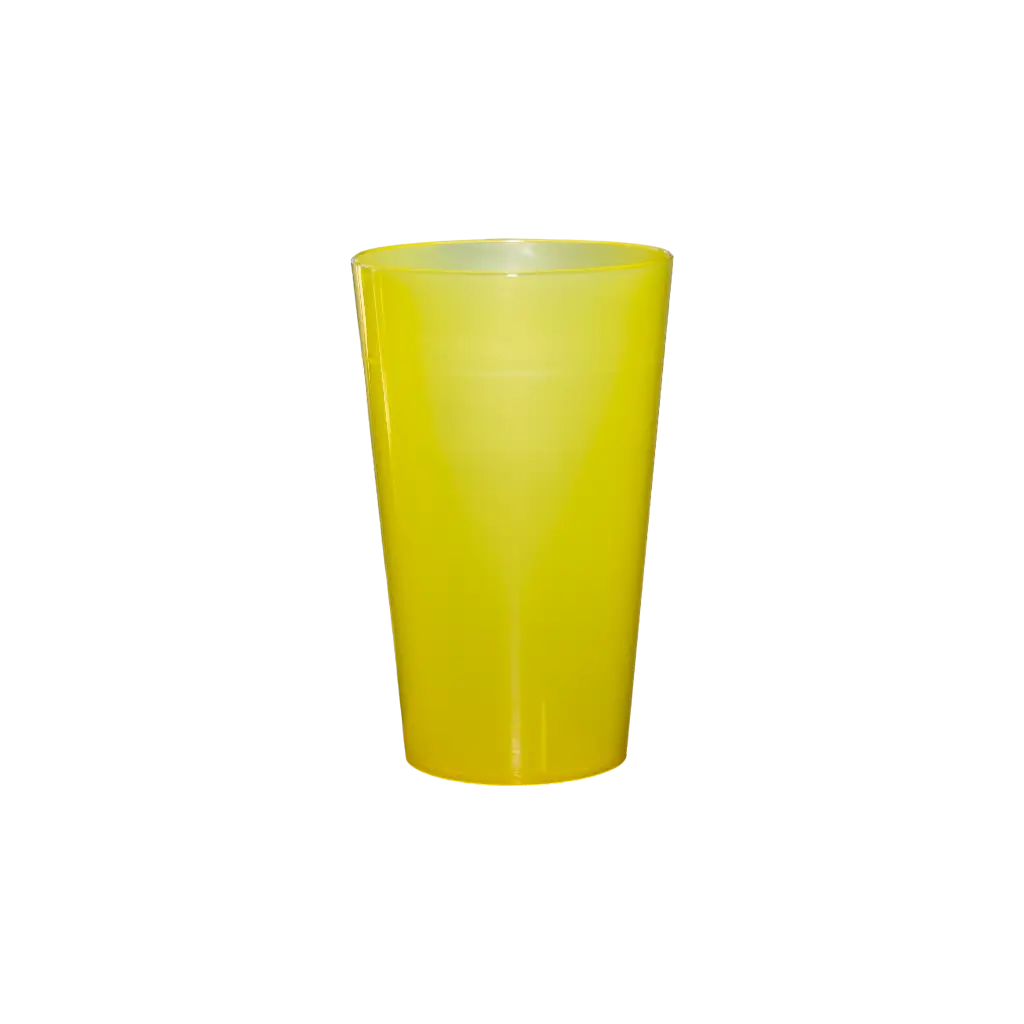 Bicchiere Ecocup Giallo 25?cl utile (33?cl fino al bordo) Riutilizzabile – Tipo Media birra, Succo, Bibite