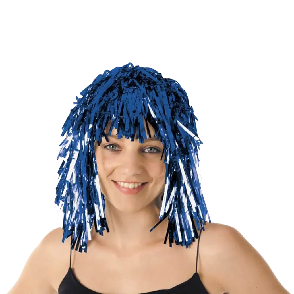 Parrucca blu DISCO metallizzata