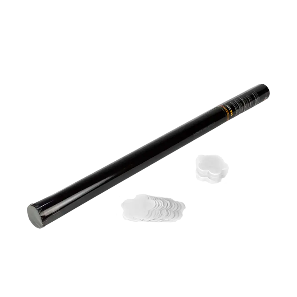 Cannone per coriandoli floreali manuale da 80 cm - Bianco