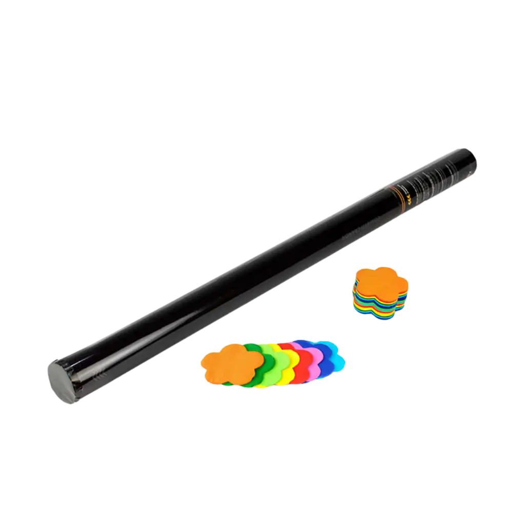 Cannone per coriandoli floreali manuale da 80 cm - Multicolore