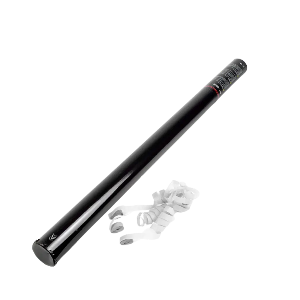 Cannone manuale per coriandoli Streamer 80 cm - Bianco