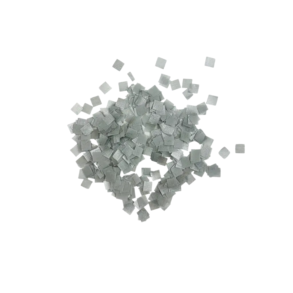 Sacchetto di coriandoli quadrati in metallo 100% biodegradabili da 1 kg - argento