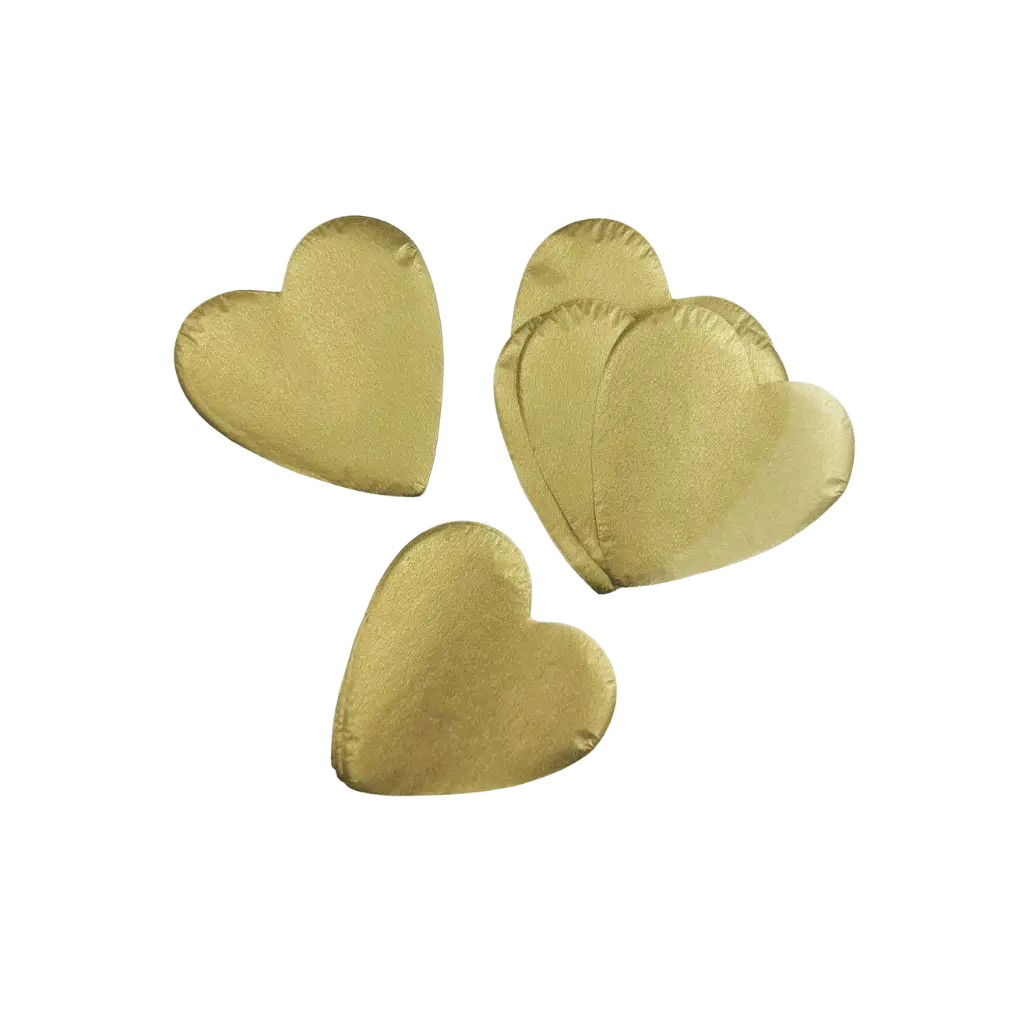 Sacchetto 100% biodegradabile di coriandoli metallici a forma di cuore da 1 kg - Oro