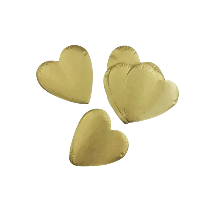 Sacchetto 100% biodegradabile di coriandoli metallici a forma di cuore da 1 kg - Oro
