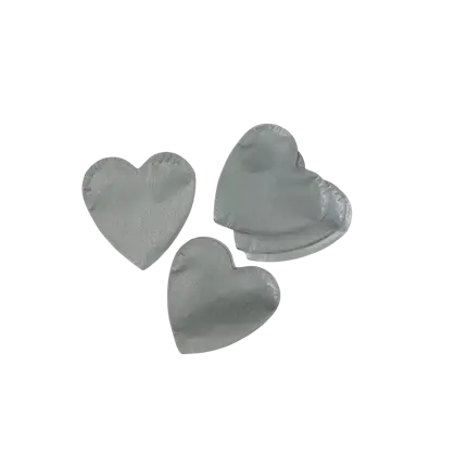 Sacchetto di coriandoli a cuore in metallo 100% biodegradabili da 1 kg - argento