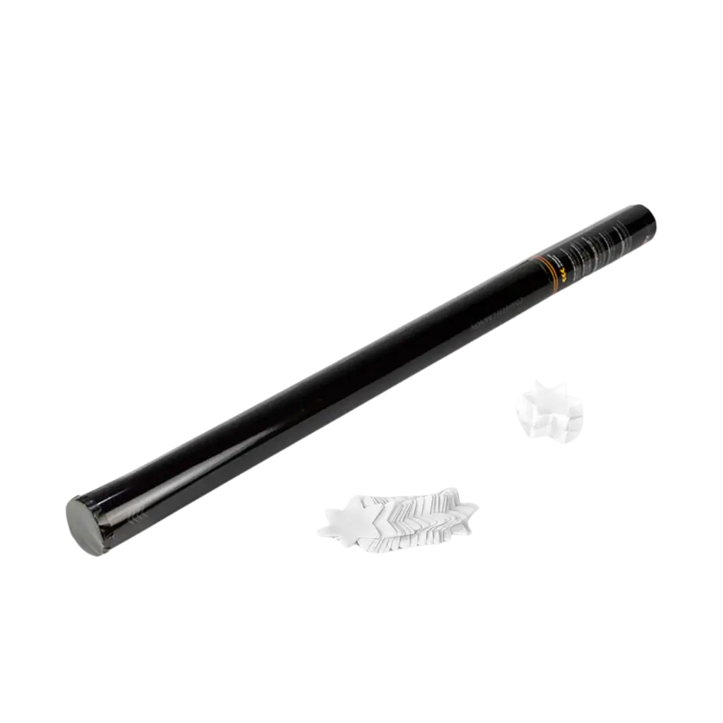 Cannone manuale per coriandoli a stella da 80 cm - Bianco