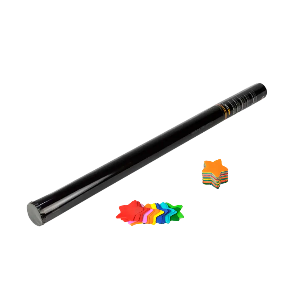 Cannone manuale per coriandoli a stella da 80 cm - Multicolore