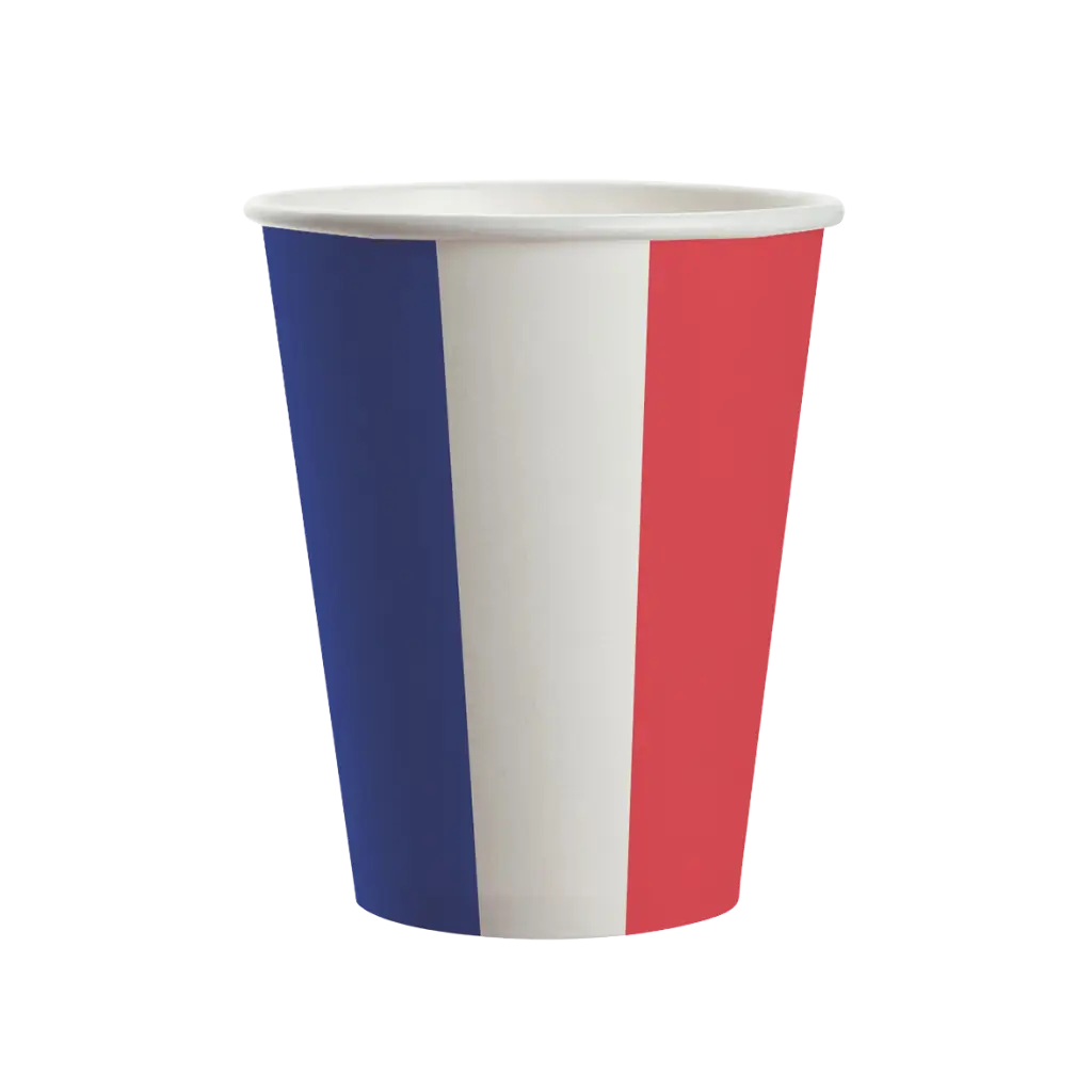 Set di 8 bicchieri di carta Francia