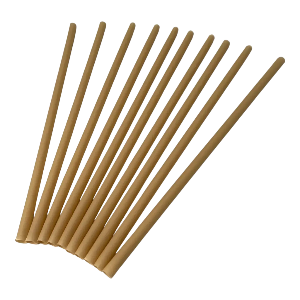 Cannuccia in fibra vegetale biodegradabile (set da 250) - 6x200 mm
