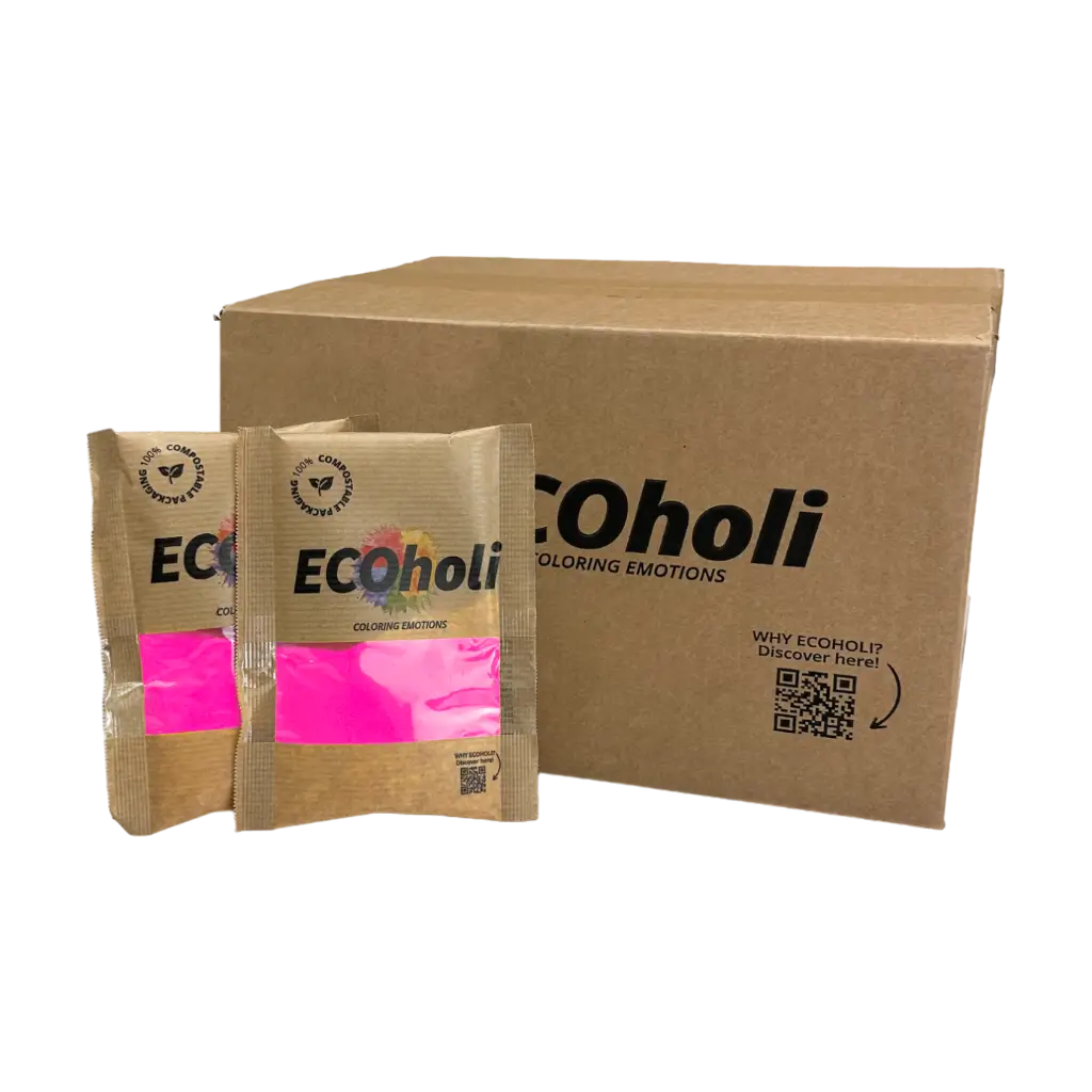 Bustina di polvere rosa Holi - 75 g