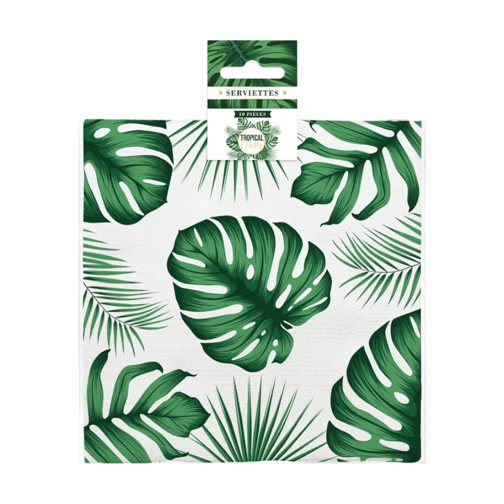 Asciugamani compleanno tropicale (confezione da 10)