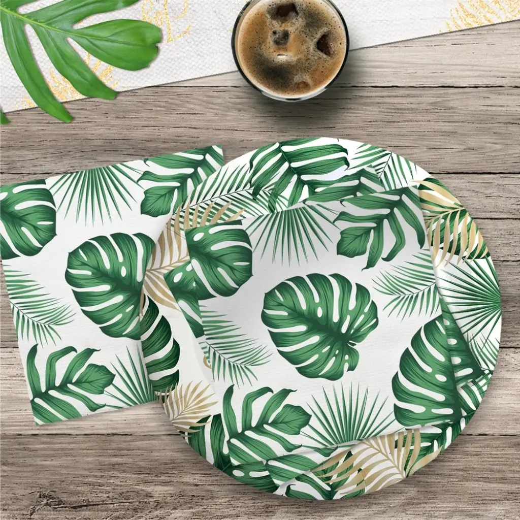 Asciugamani compleanno tropicale (confezione da 10)