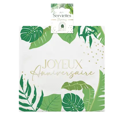 Asciugamani compleanno tropicale (confezione da 10)