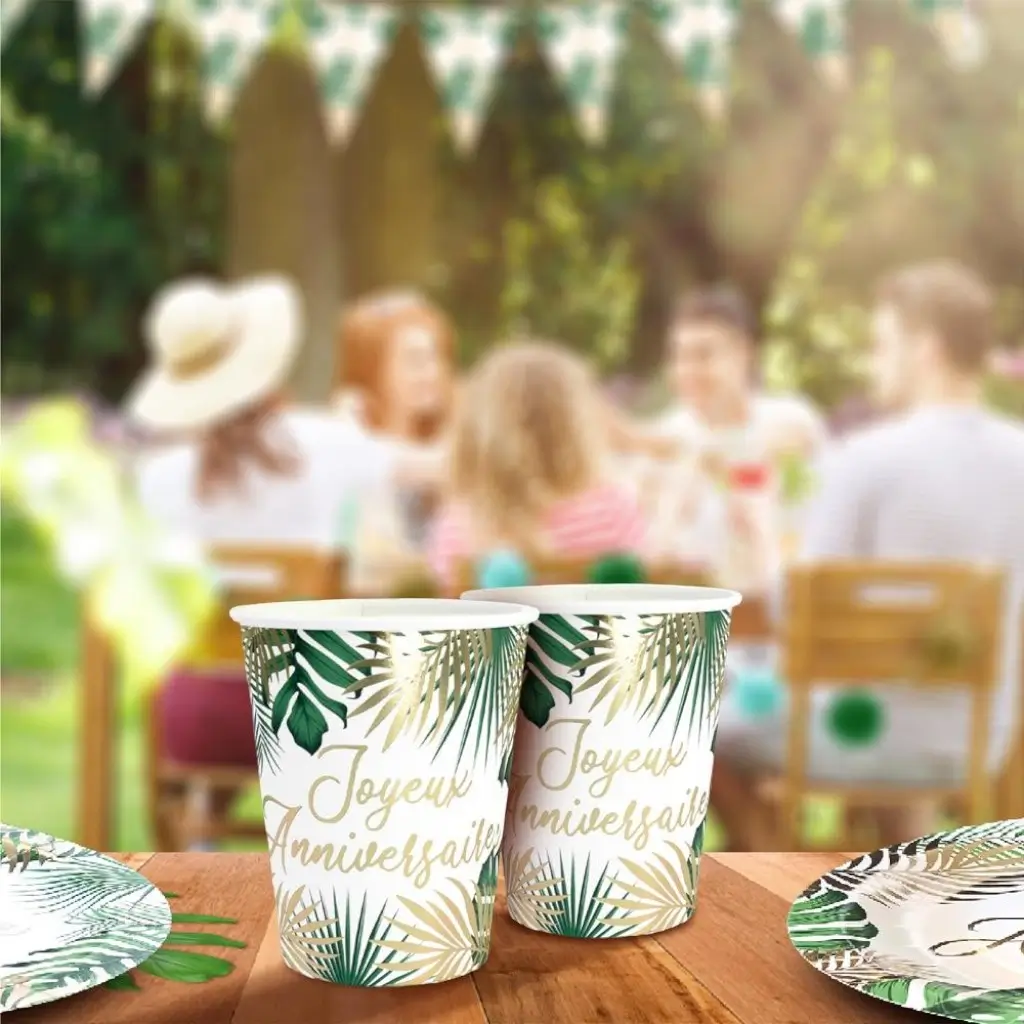 Bicchiere compleanno tropicale - Set di 6 bicchieri