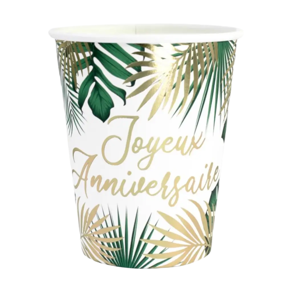 Bicchiere compleanno tropicale - Set di 6 bicchieri