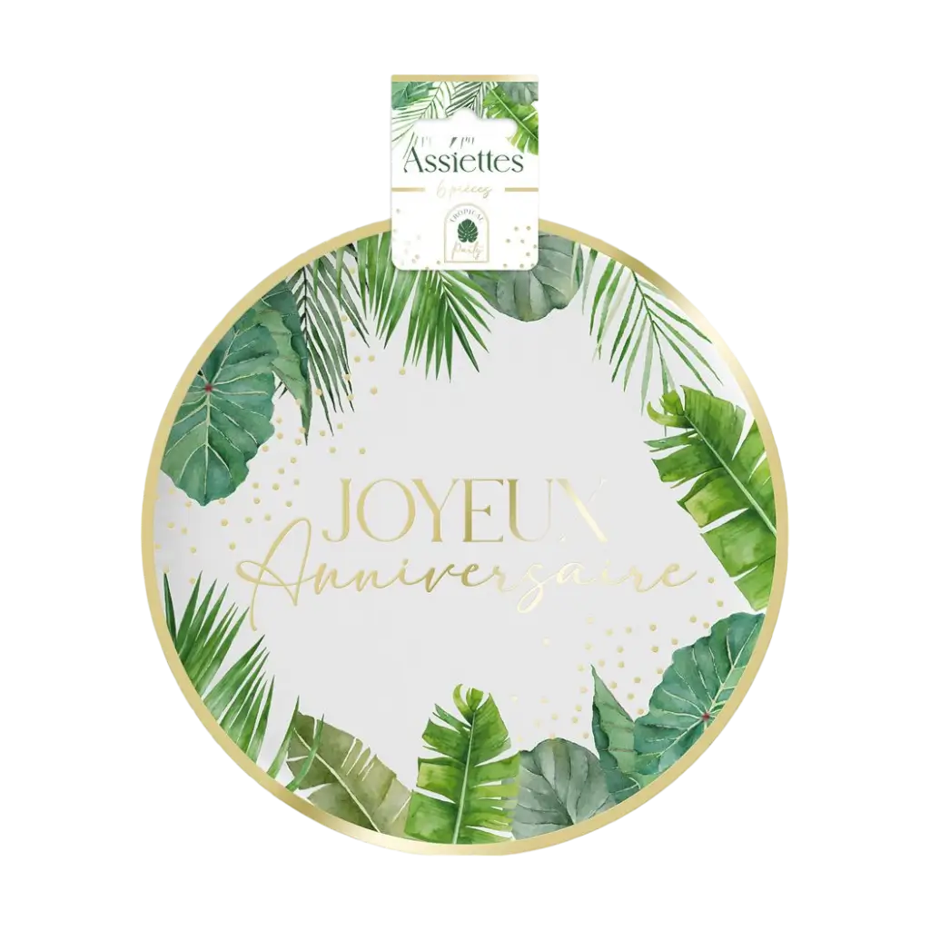 Piatto di carta per feste tropicali (set di 6)