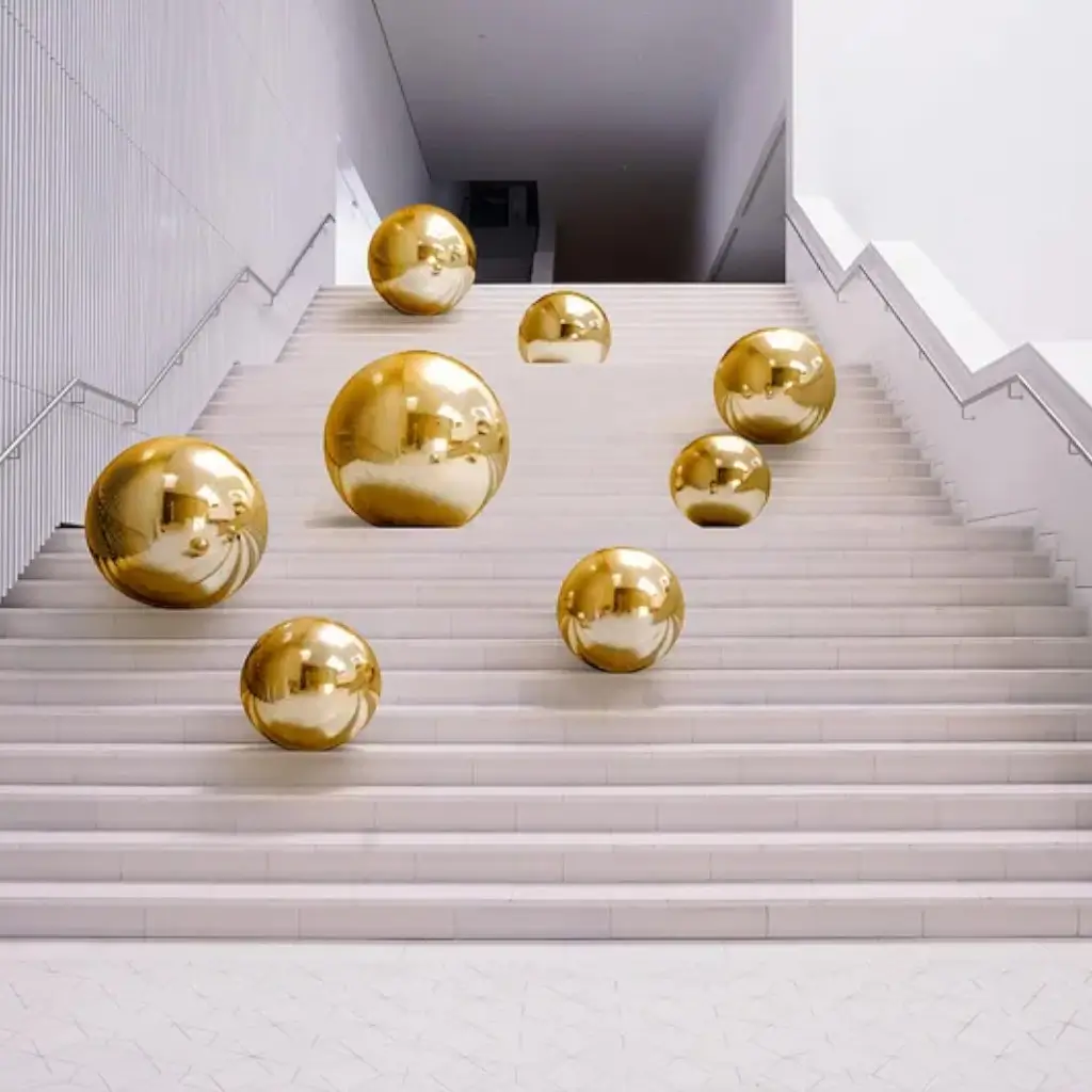 Palla a specchio gonfiabile riutilizzabile Oro 120 cm