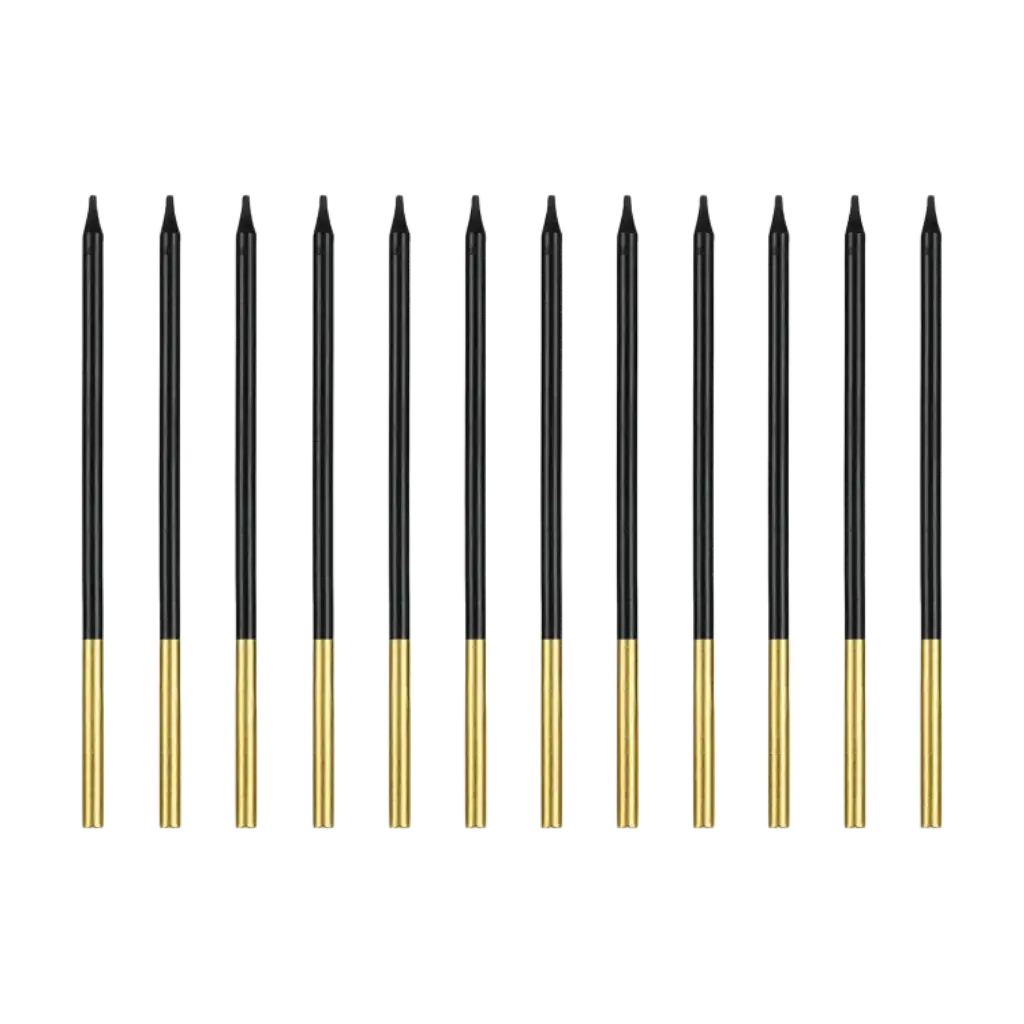 Candele di compleanno nere e oro