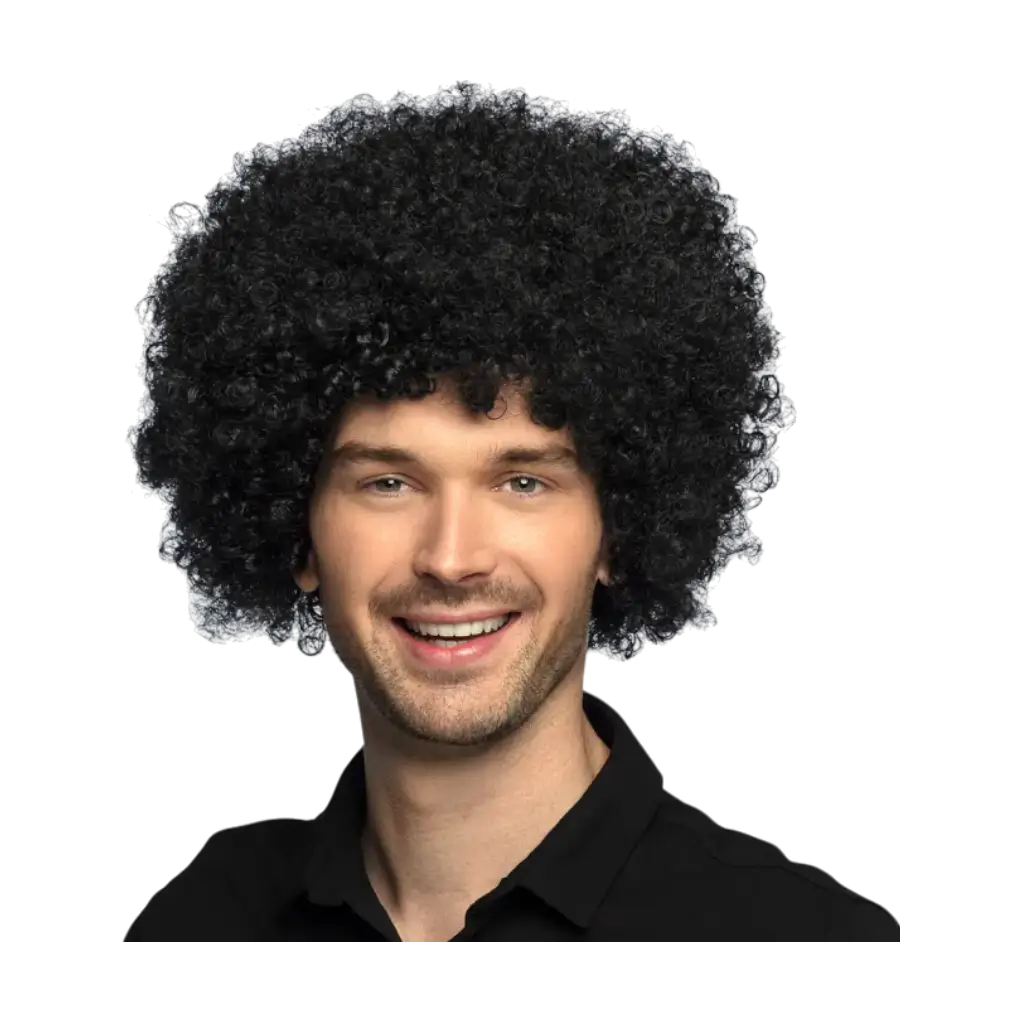 Parrucca afro pop nera