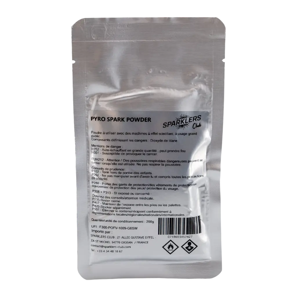 SPARKLERS CLUB® - SACCHETTO DA 200 G - POLVERE DI SCINTILLE PYRO