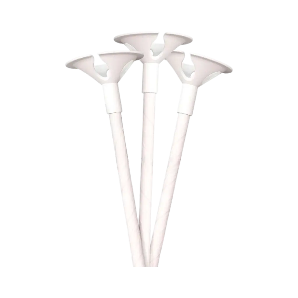 Bacchetta con clip per palloncini - Bianco