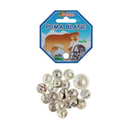 Set di 20 biglie Puma bianche +1 tappo
