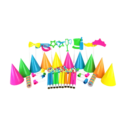 Kit festa fluorescente multicolore per 10 persone