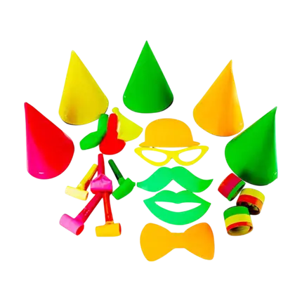 Kit festa fluo multicolore per 5 persone