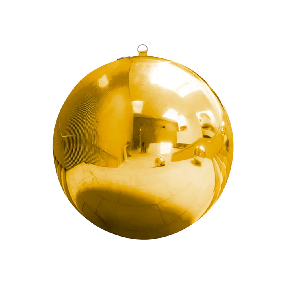Palla a specchio gonfiabile d'oro 200 cm - Decorazione riutilizzabile