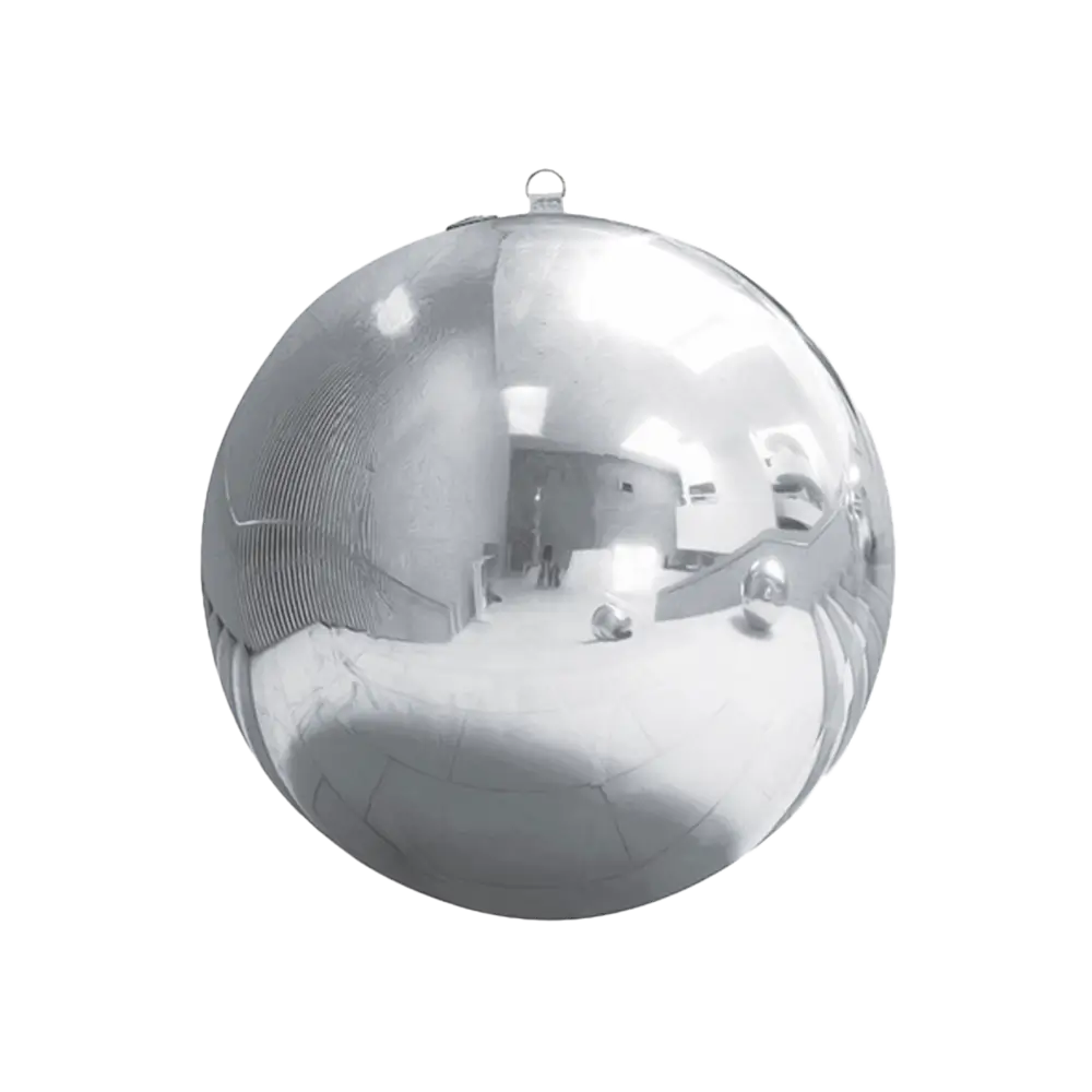 Palla a specchio gonfiabile d'argento 40 cm - Decorazione riutilizzabile