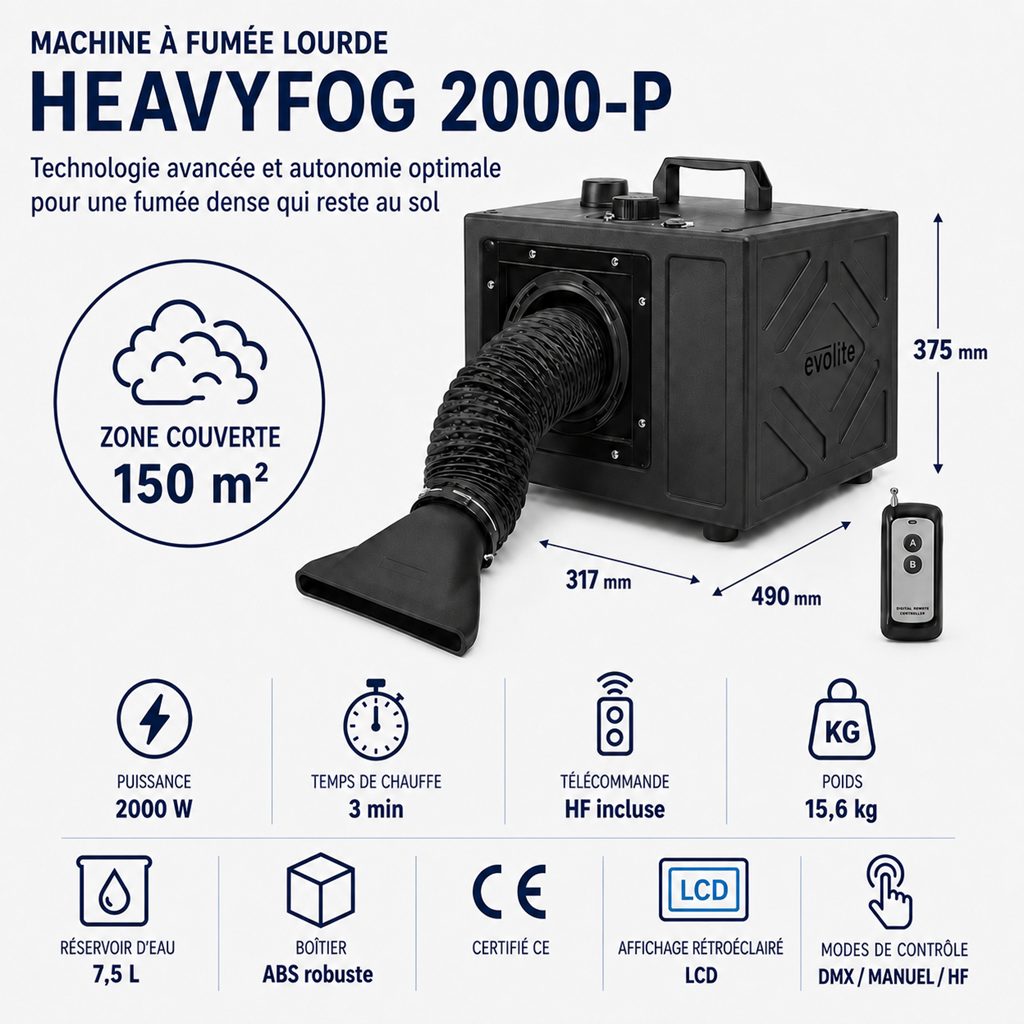 machine à fumée lourde Heavyfog 2000w