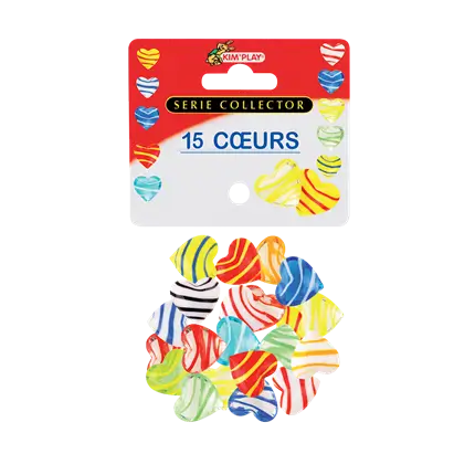 Set di 15 biglie Cuore assortite