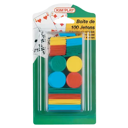 Scatola di fiches per giochi di carte e da tavolo - Set di 100 pezzi