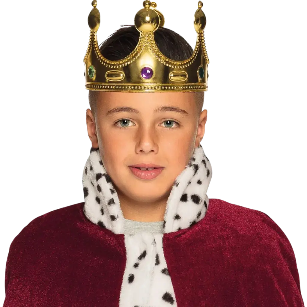 Corona d'oro del re bambino - Pietre multicolori