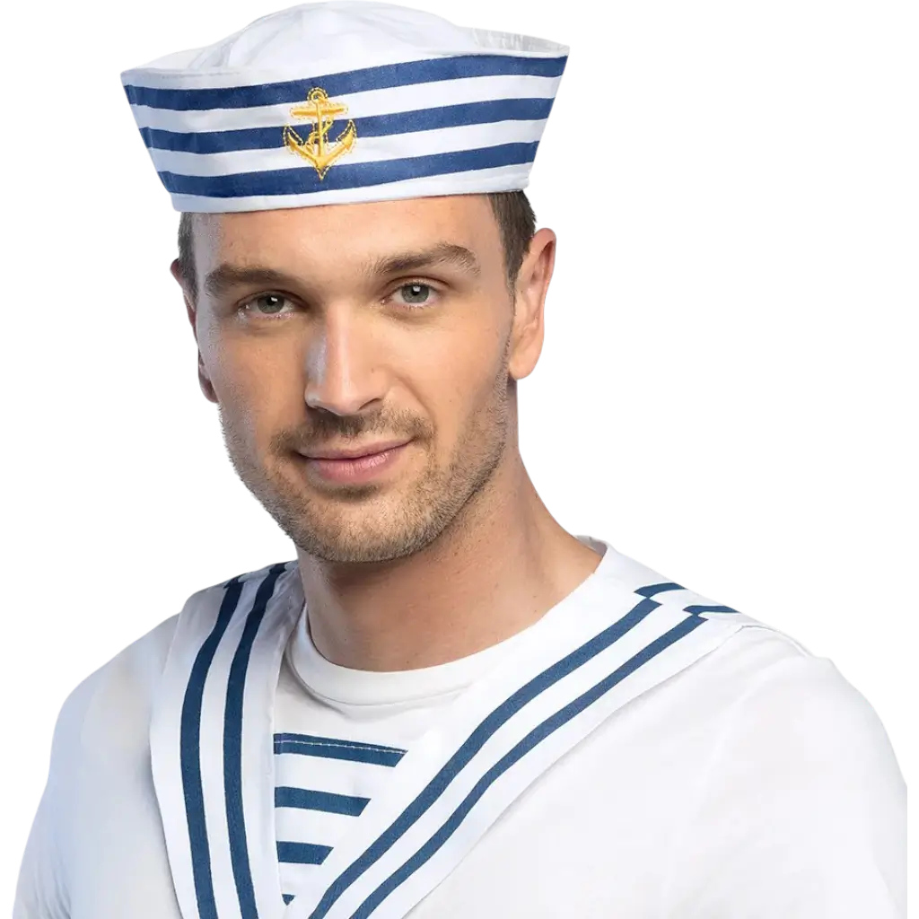 Chapeau Marin Français - Bianco e blu con ancora