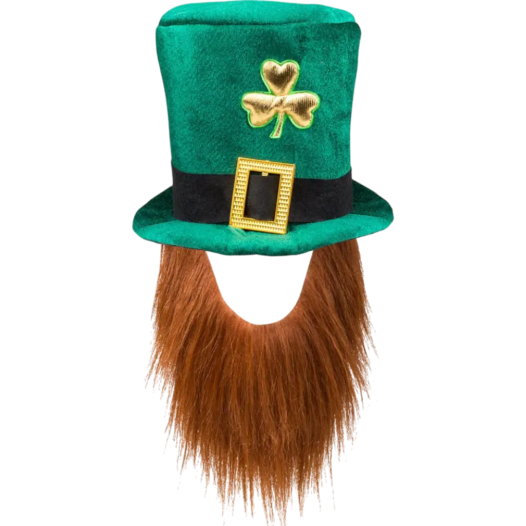 Cappello verde di San Patrizio con barba rossa