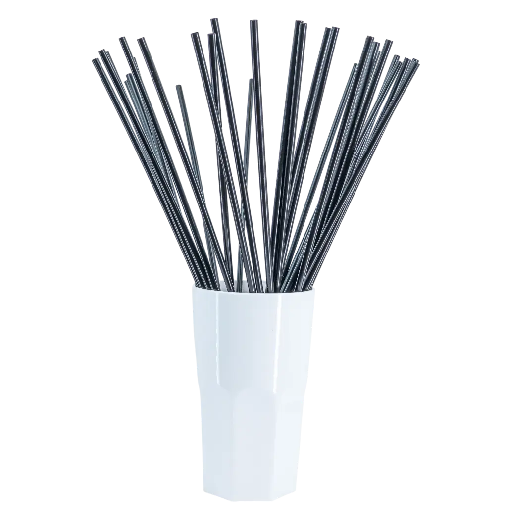 Cannuccia gigante XXL in PP riutilizzabile - Nero 50cm/ø8mm (SET DI 500)