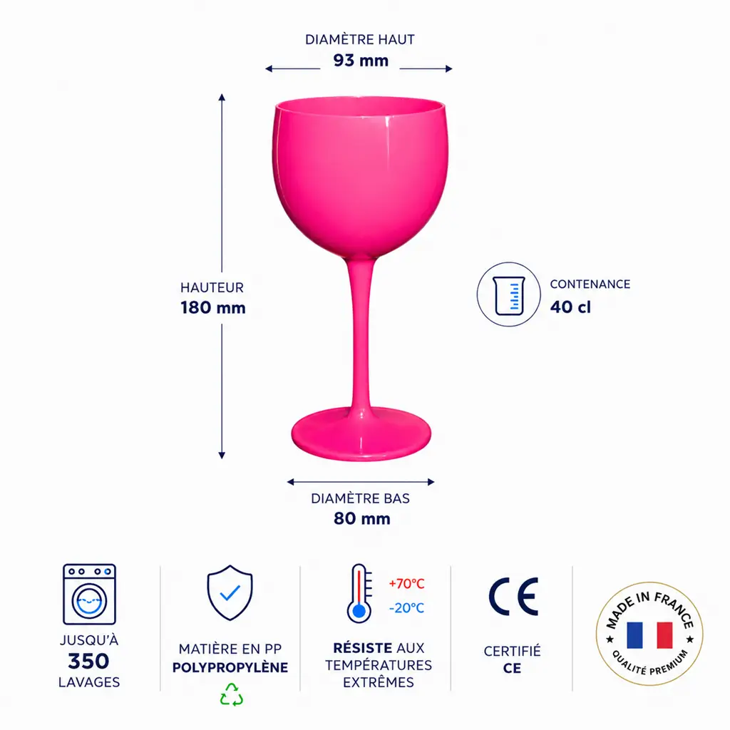 Bicchiere Piscine rosa 40cl