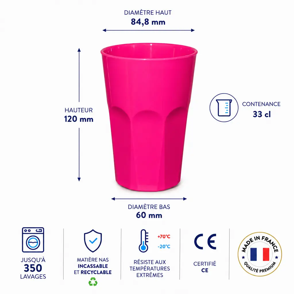 Bicchiere da Mojito rosa 33cl
