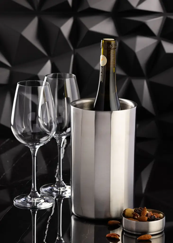 Refrigeratore isotermico per vino in acciaio inox satinato - 1 bottiglia 20 x 12 cm