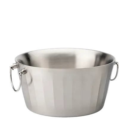 Vaschetta per ghiaccio isotermica in acciaio inox satinato - Per bottiglie e bevande - 37 cm