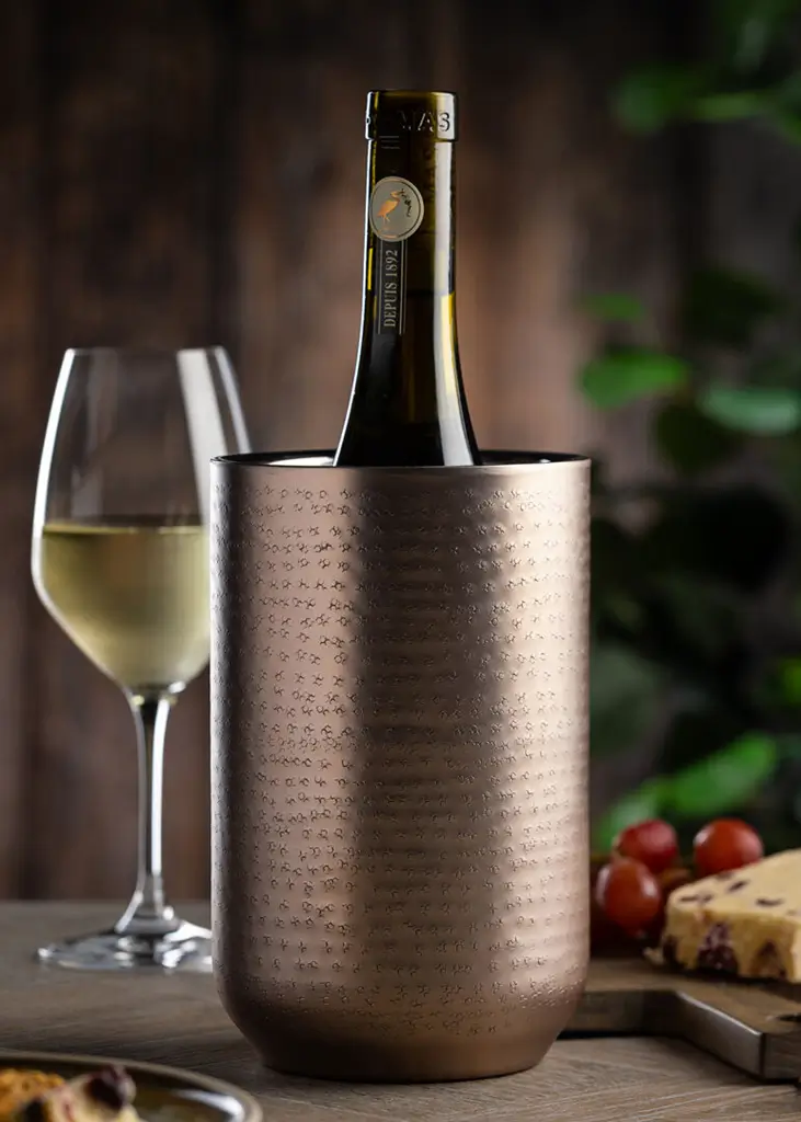 Raffreddatore isotermico per vino in acciaio inox ramato - 1 bottiglia 20 x 12 cm