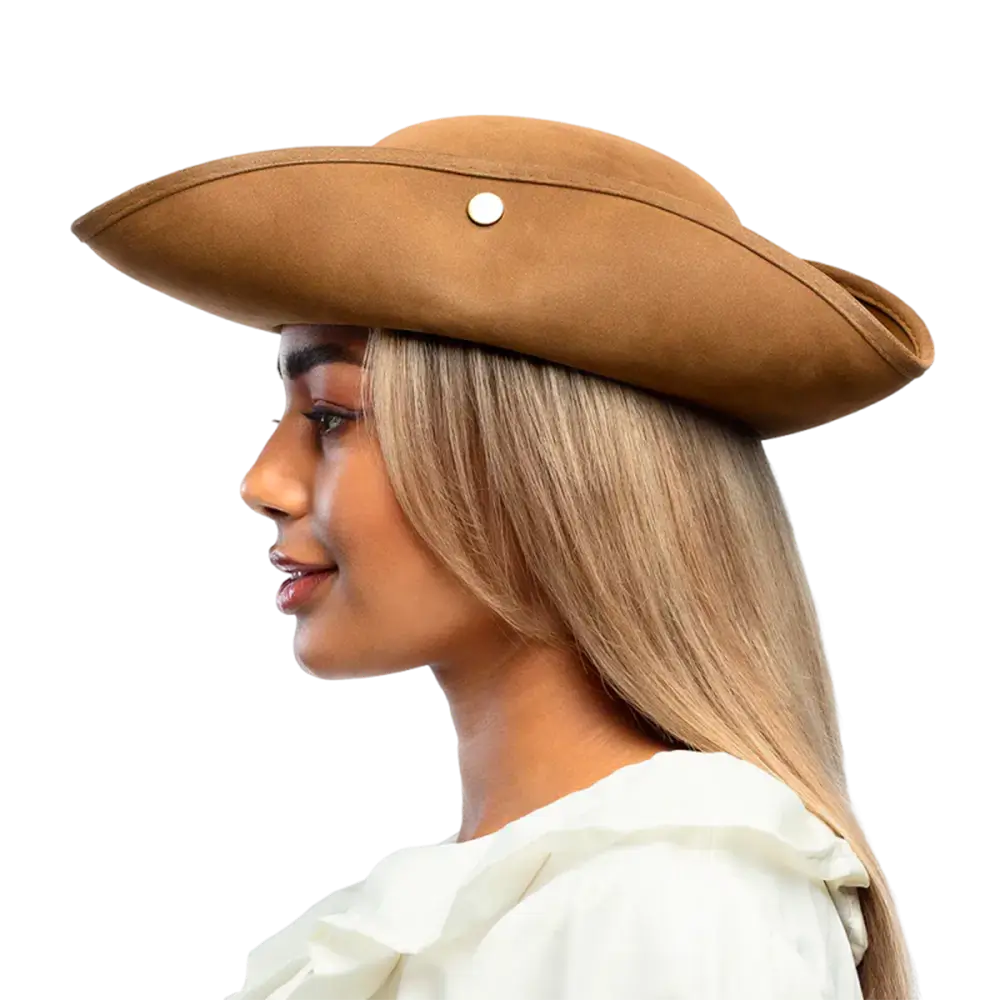 Cappello tricorno pirata Charles effetto pelle – 58 cm