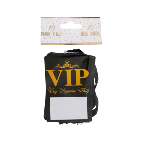 Segnaposto VIP nero e oro - Set di 10