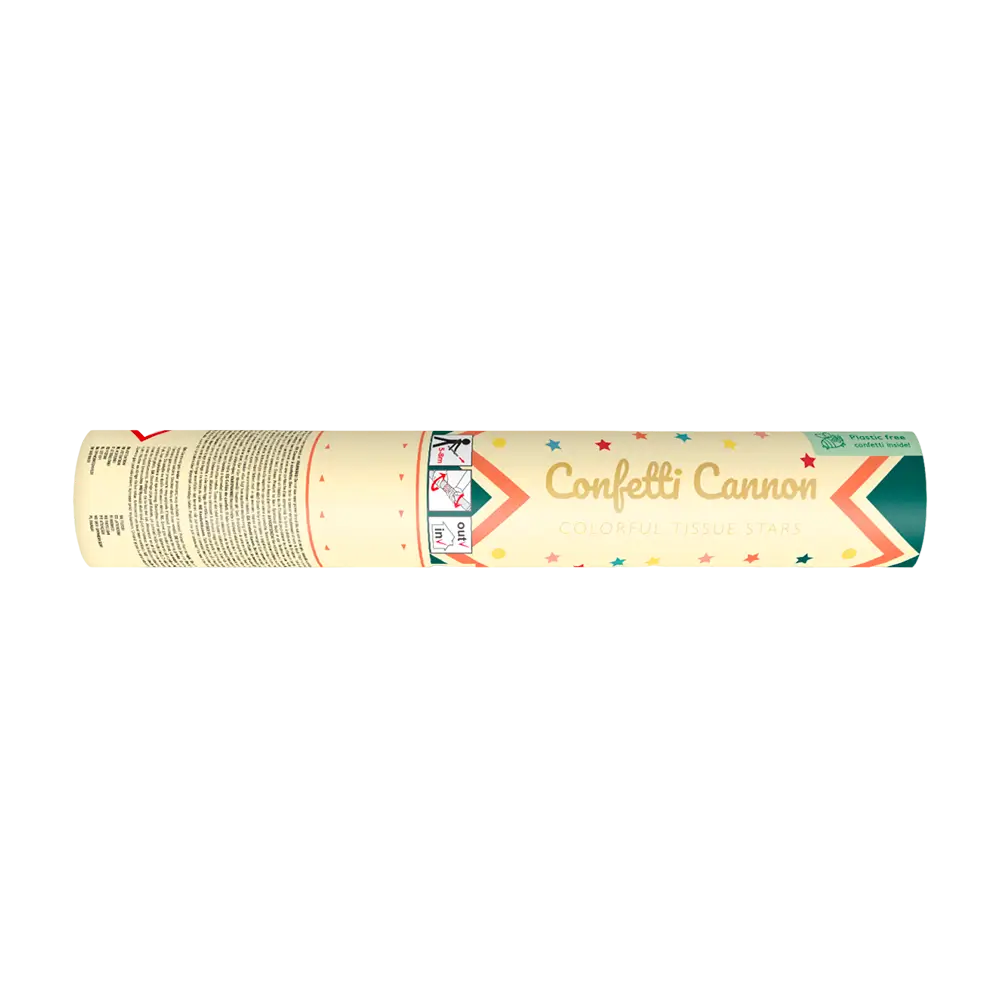 Cannone spara coriandoli - Stelle multicolori - 20 cm