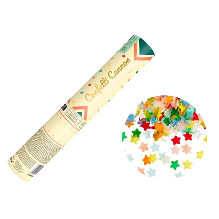 Cannone spara coriandoli - Stelle multicolori - 20 cm