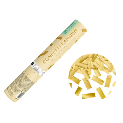 Cannone spara coriandoli - Oro metallizzato biodegradabile - 20 cm