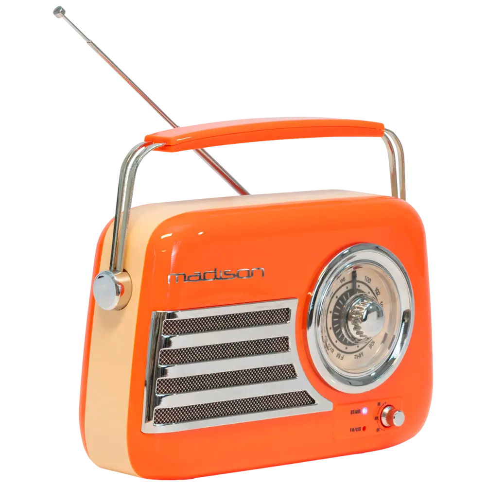 Radio vintage indipendente con Bluetooth USB e FM 30W Arancione