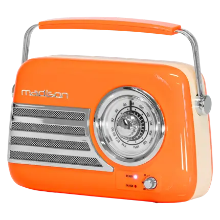 Radio vintage indipendente con Bluetooth USB e FM 30W Arancione