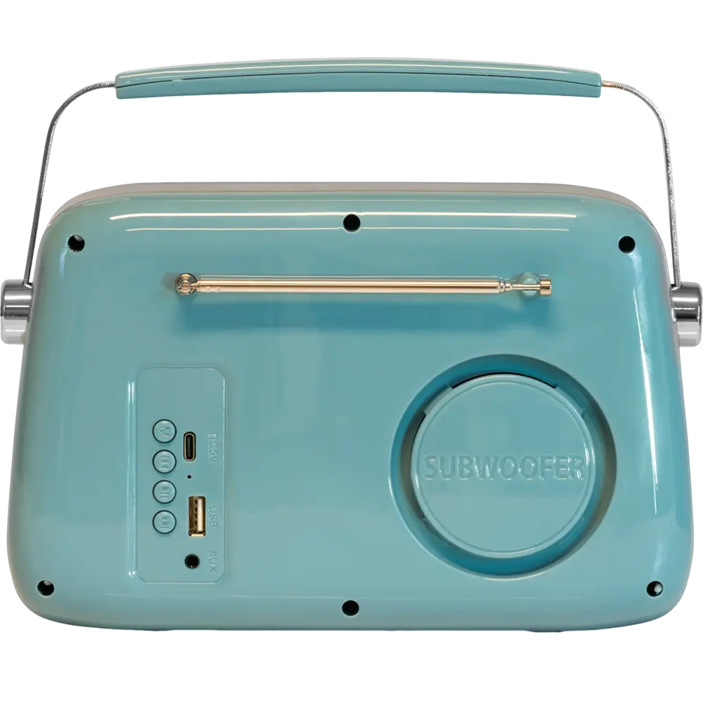 Radio d'epoca indipendente con Bluetooth USB e FM 30W Blu